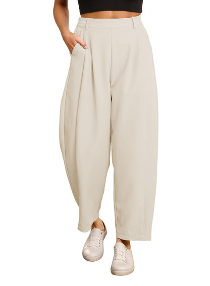 EVALESS Womens Wide Leg Barrel Pants with Pockets