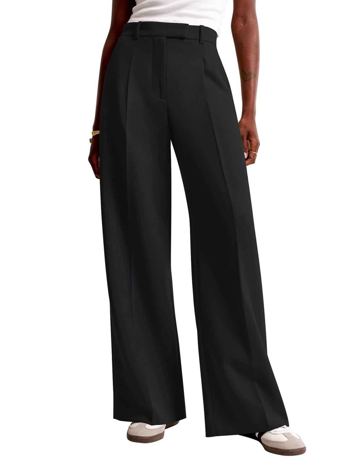 NIMIN Women Wide Leg Work Pants High Waisted Dress Trousers with Pockets