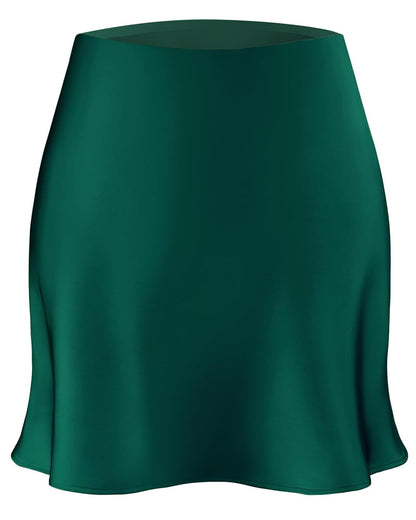 Women's Satin Mini Skirt Leopard Print High Waist Silk Short Skirts