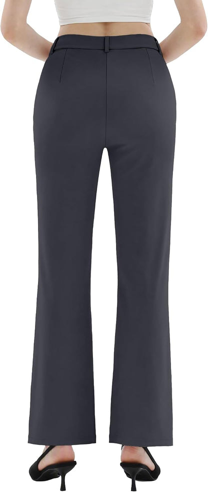 keriffe Womens Dress Pants High Waisted Stretchy Bootcut Work Slacks