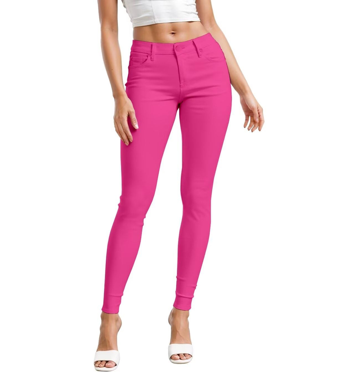 Hybrid & Company Womens Hyper Ultra Stretch Comfy Skinny Leg Work Casual Pants