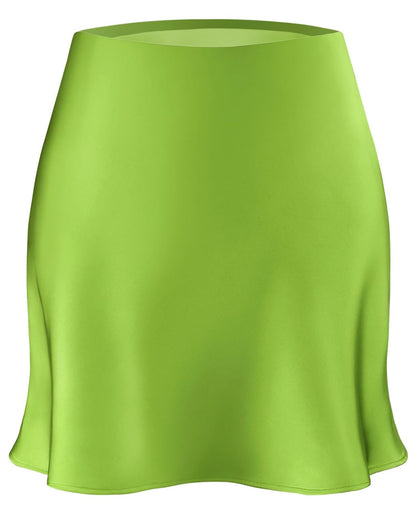 Women's Satin Mini Skirt Leopard Print High Waist Silk Short Skirts