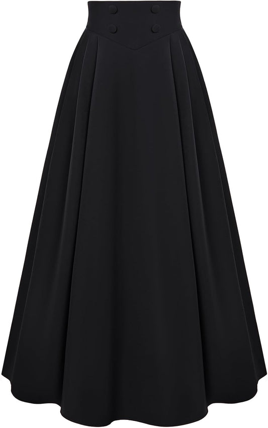 Scarlet Darkness Long Skirts for Women Maxi High Waisted A Line Skirt
