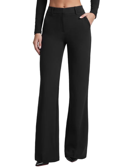 Sunzel Women's Low Rise Flare Dress Pants with Pockets Stretch Trousers