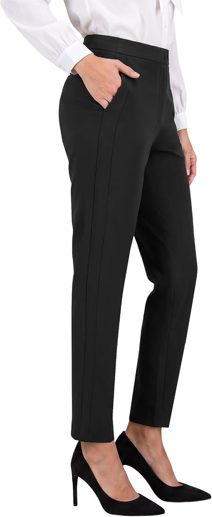JEKAOYI Women's Stretchy Yoga Dress Pants Straight Leg Work Office Slacks