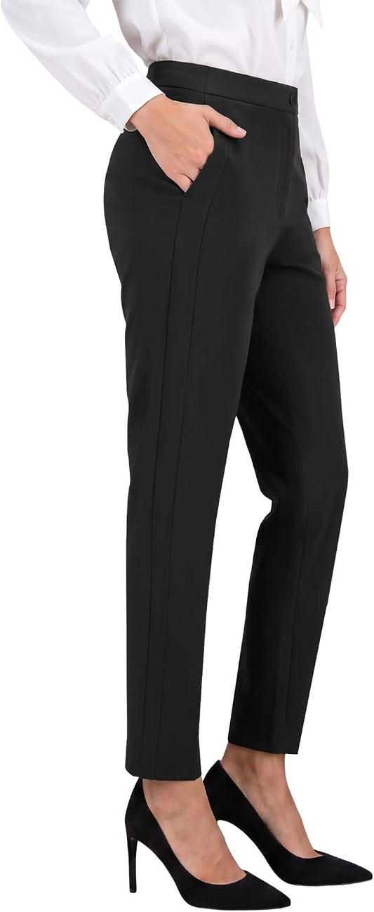 JEKAOYI Women's Stretchy Yoga Dress Pants Straight Leg Work Office Slacks