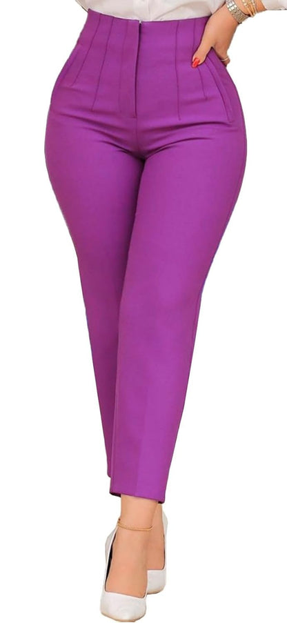 Kubsid Womens Straight Leg Dress Pants 2026 High Waisted Stretchy Work Business Casual Pants Office Trousers with Pockets