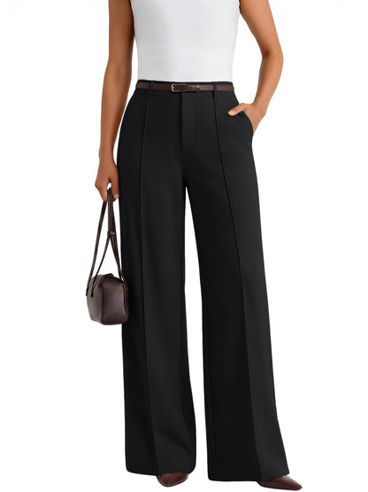 LILLUSORY High Waisted Front Seam Stretchy Dress Work Pants with Pockets