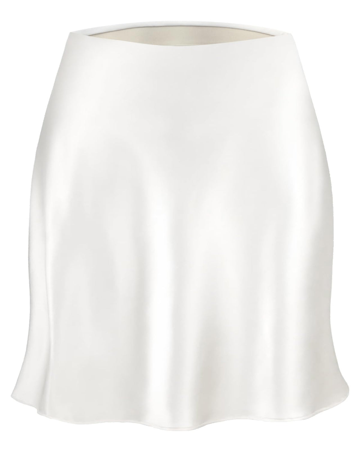 Outoshe Women's Satin Mini Skirt Silk High Waisted White Short Skirts