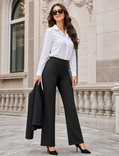 keriffe Womens Stretchy Bootcut Dress Pants with Back Pockets