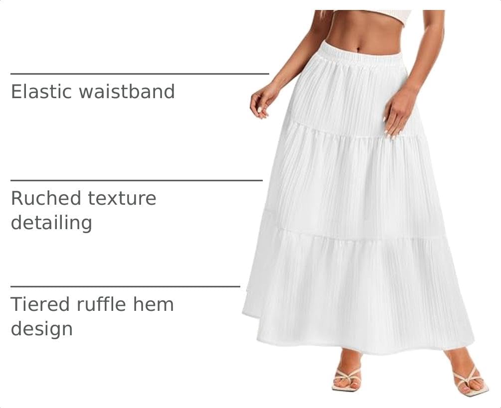 Womens Maxi Skirt Boho A Line Long Flowy Skirts Trendy 2026 Dress