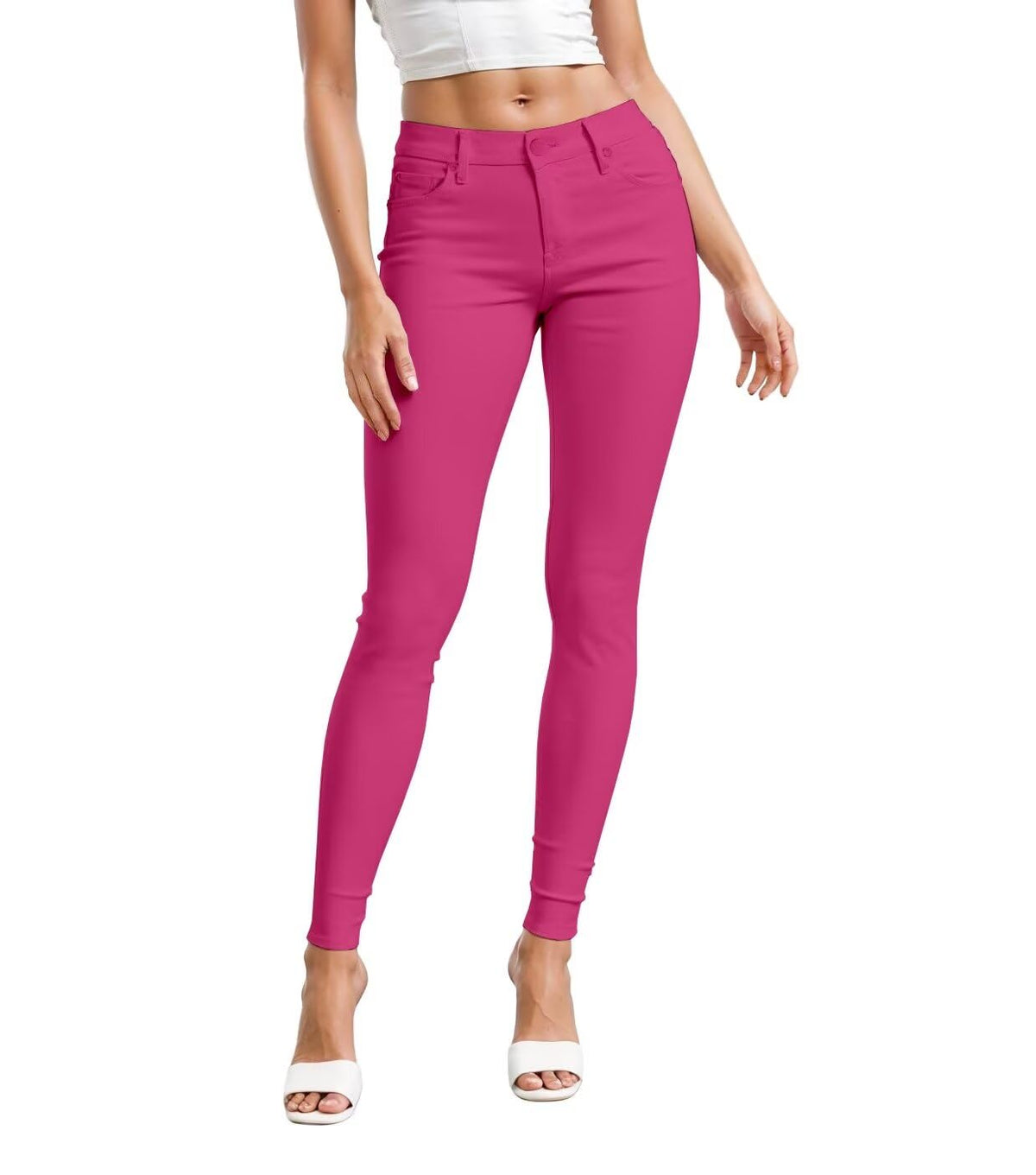 Hybrid & Company Womens Hyper Ultra Stretch Comfy Skinny Leg Work Casual Pants