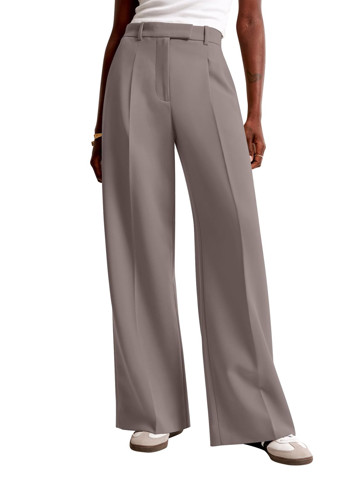 NIMIN Women Wide Leg Work Pants High Waisted Dress Trousers with Pockets