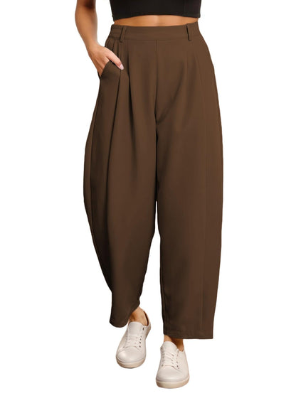 EVALESS Womens Wide Leg Barrel Pants with Pockets
