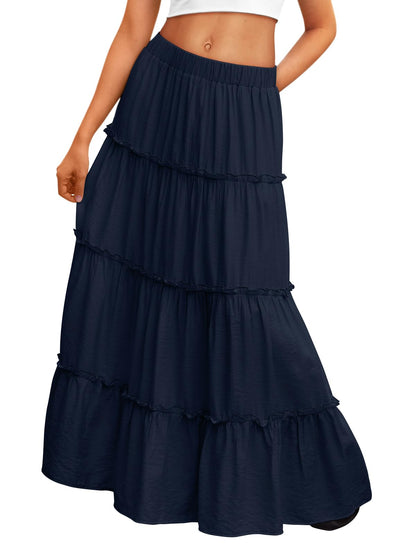 Trendy Queen Maxi Skirts for Women Boho Skirt with Pockets Summer Outfits