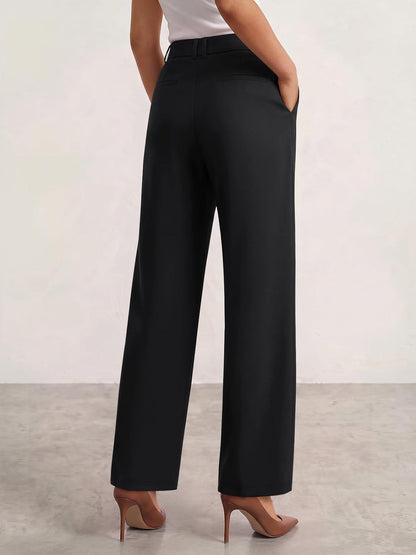 LILLUSORY Womens Tapered Stretchy High Waisted Dress Work Pants