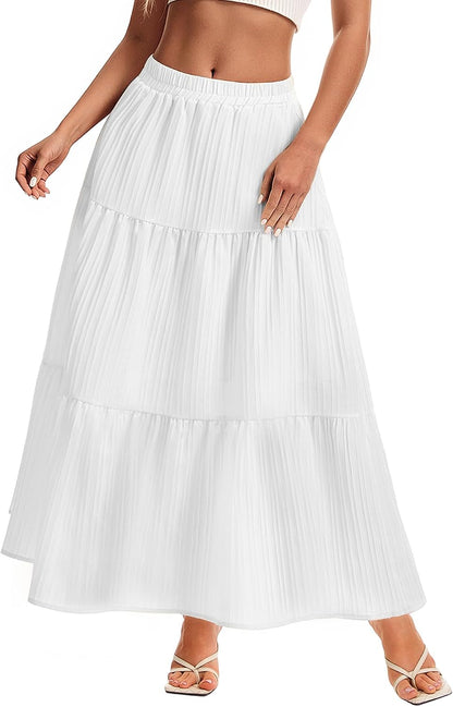 Womens Maxi Skirt Boho A Line Long Flowy Skirts Trendy 2026 Dress