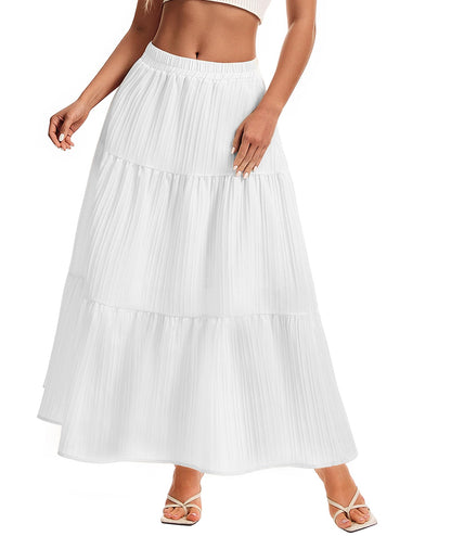 Womens Maxi Skirt Boho A Line Long Flowy Skirts Trendy 2026 Dress