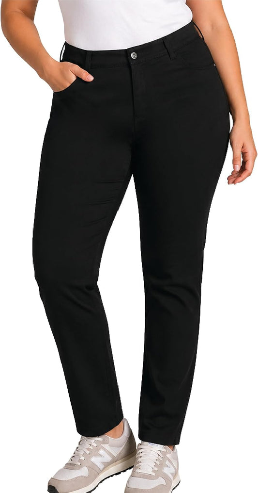 Dickies Womens Plus Size Skinny Twill Pants Mid-Rise Non-Stretch Runs Small