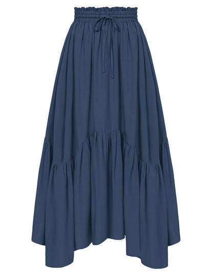 Scarlet Darkness Maxi Skirts for Women Flowy Boho Renaissance Skirt
