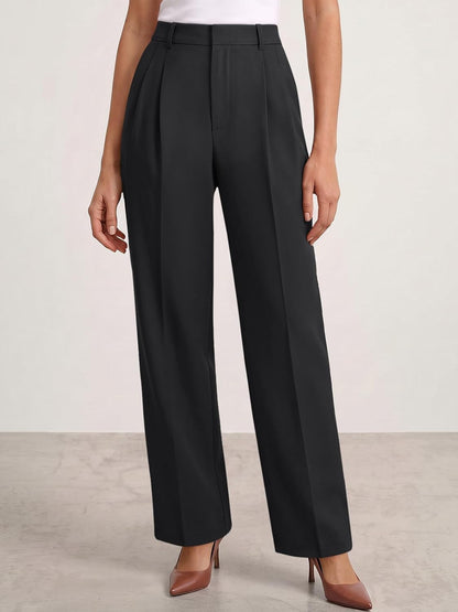 LILLUSORY Womens Tapered Stretchy High Waisted Dress Work Pants
