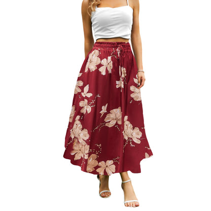 Abaadlw Maxi Skirts for Women with Pockets Long Midi Length