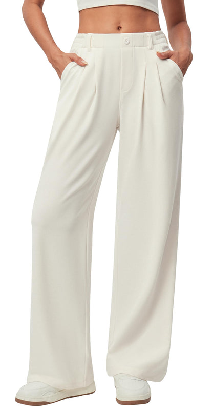 Wide Leg Dress Pants for Women Pull on Work Pants Business Casual Outfits