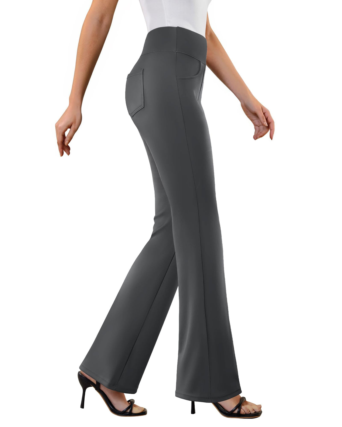 DLOODA Womens Dress Pants Stretchy Work Pants Flare Slacks with 4 Pockets