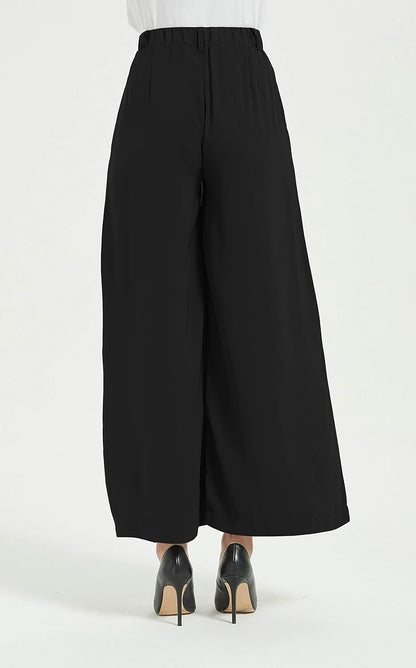 Tronjori Womens High Waist Casual Wide Leg Palazzo Business Pants