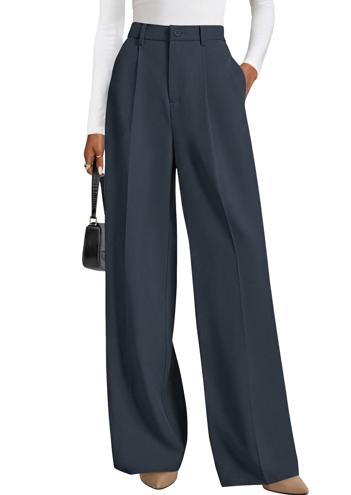 PRETTYGARDEN Women's Flowy Wide Leg Dress Pants