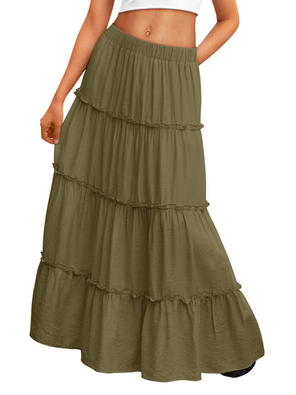 Trendy Queen Maxi Skirts for Women Boho Skirt with Pockets Summer Outfits