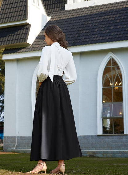 Scarlet Darkness Long Skirts for Women Maxi High Waisted A Line Skirt