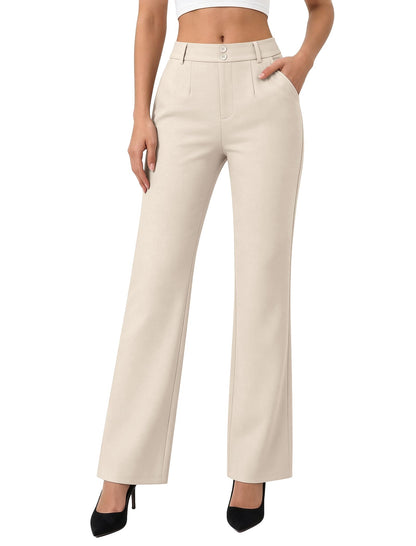 keriffe Womens Dress Pants High Waisted Stretchy Bootcut Work Slacks