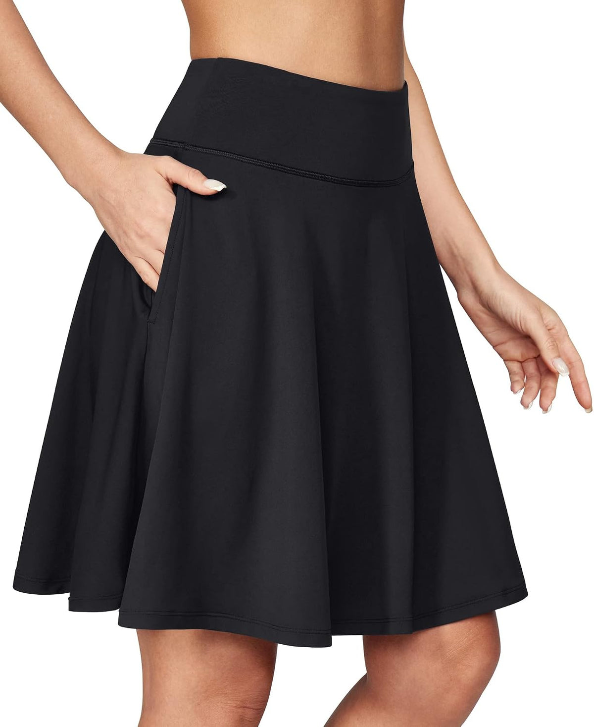 20'' Knee Length Skorts for Women with Pockets Skirt with Shorts Underneath