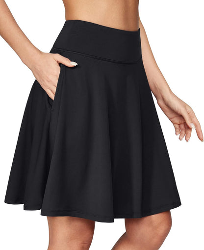 20'' Knee Length Skorts for Women with Pockets Skirt with Shorts Underneath