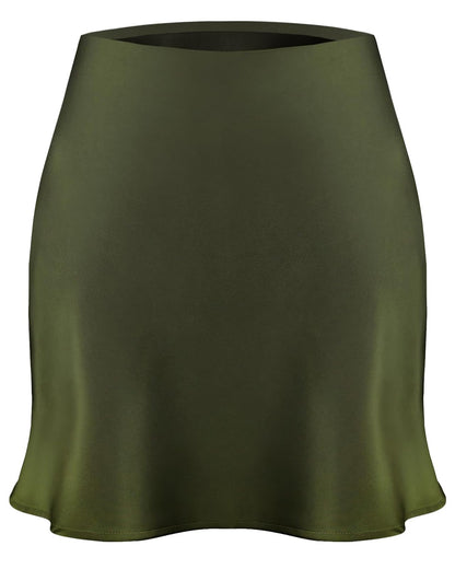 Women's Satin Mini Skirt Leopard Print High Waist Silk Short Skirts