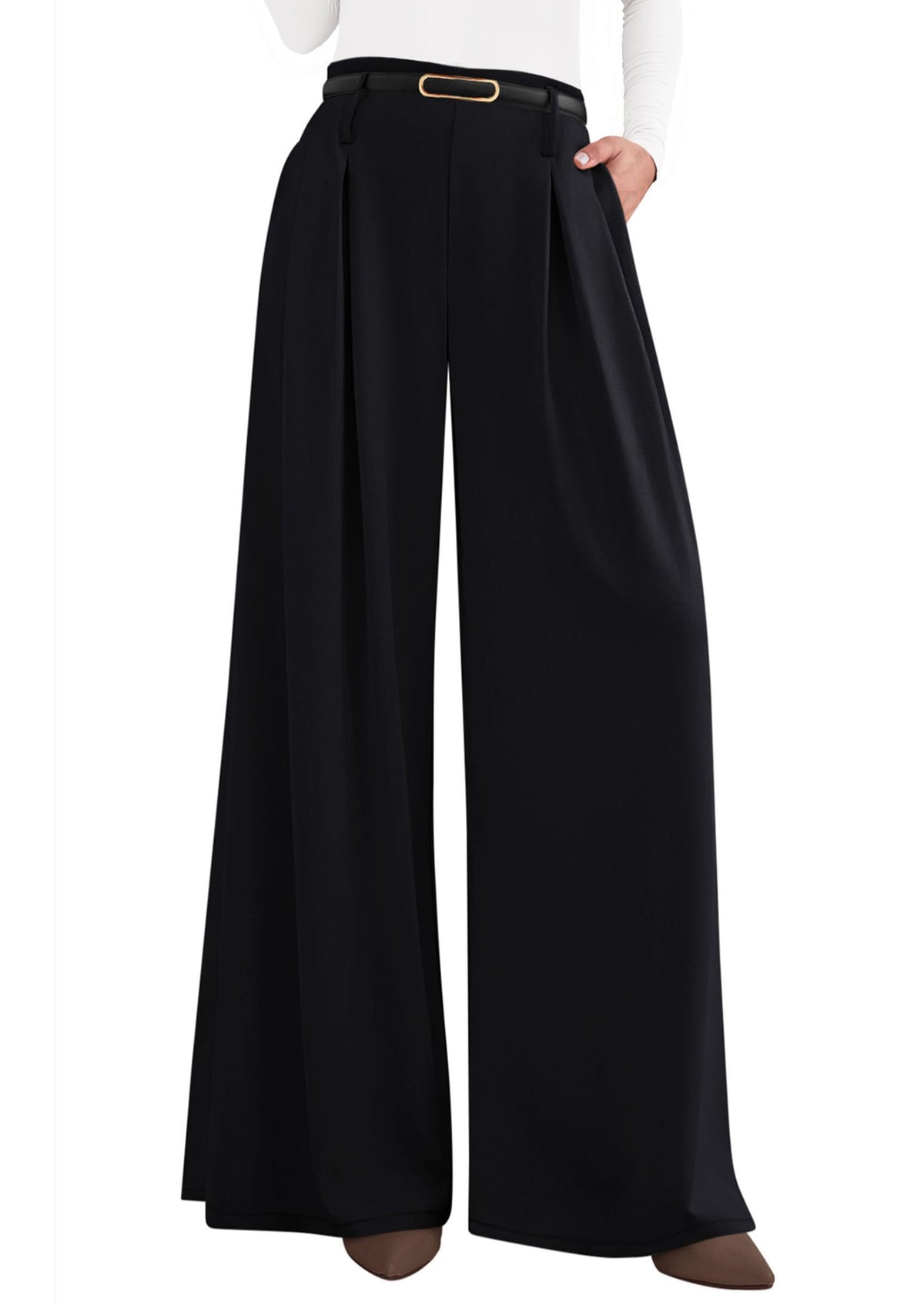 PRETTYGARDEN Womens Wide Leg Dress Pants Flowy Trousers