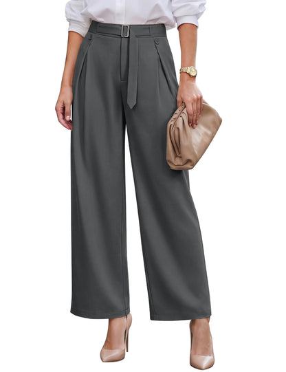 Blooming Jelly Women High Waist Wide Leg Dress Pants Business Casual Palazzo Pants Button Flowy Loose Slacks Trousers