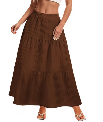 Womens Maxi Skirt Boho A Line Long Flowy Skirts Trendy 2026 Dress