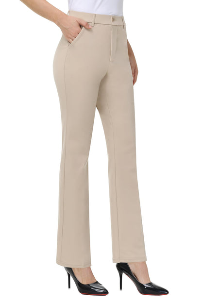 iChosy Women's Stretch Straight Leg Dress Work Pants Business Casual Slacks