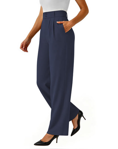 keriffe Womens Wide Leg Dress Pants Stretchy High Waited Work Trousers
