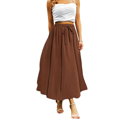 Abaadlw Maxi Skirts for Women with Pockets Long Midi Length