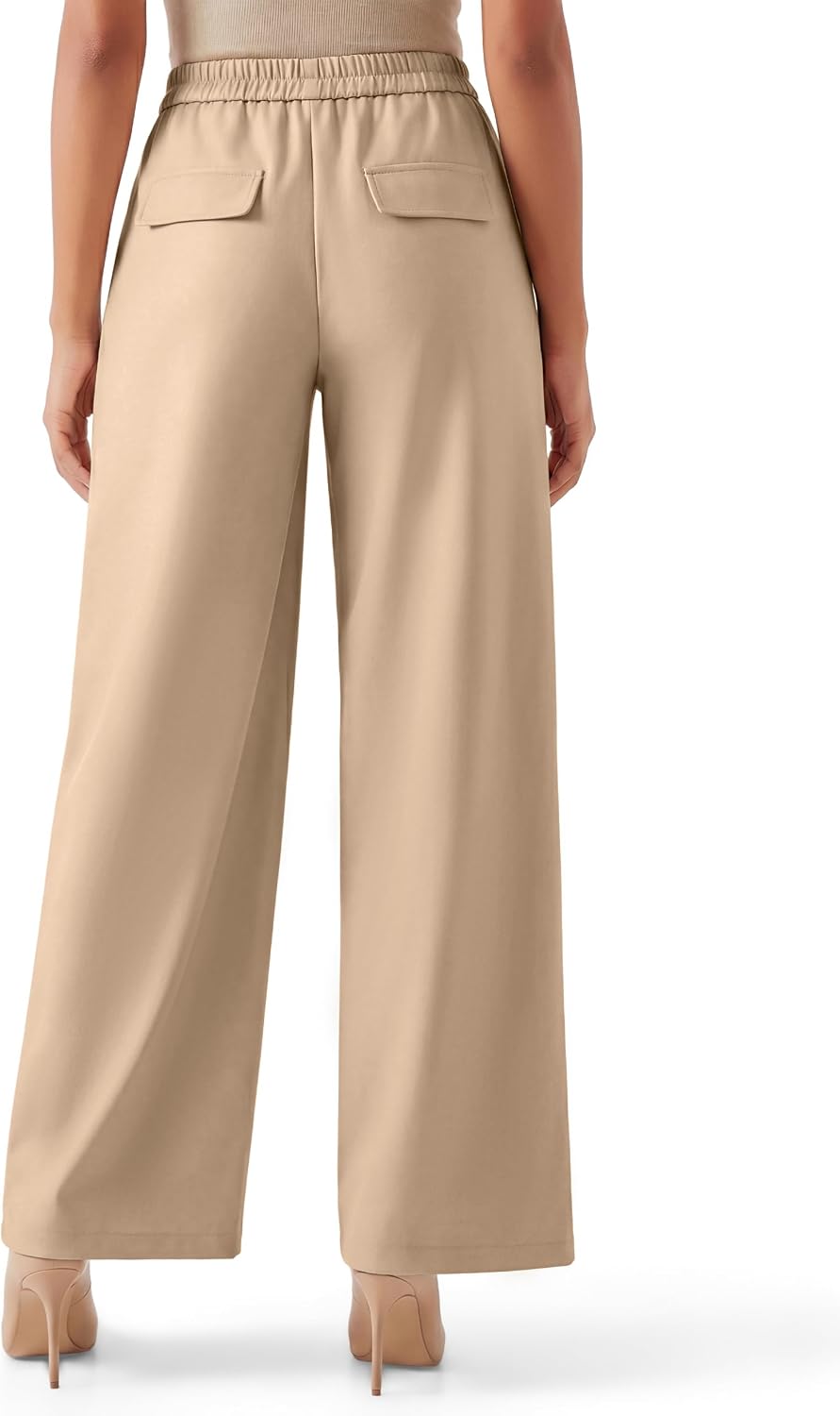 Blooming Jelly Women High Waist Wide Leg Dress Pants Business Casual Palazzo Pants Button Flowy Loose Slacks Trousers