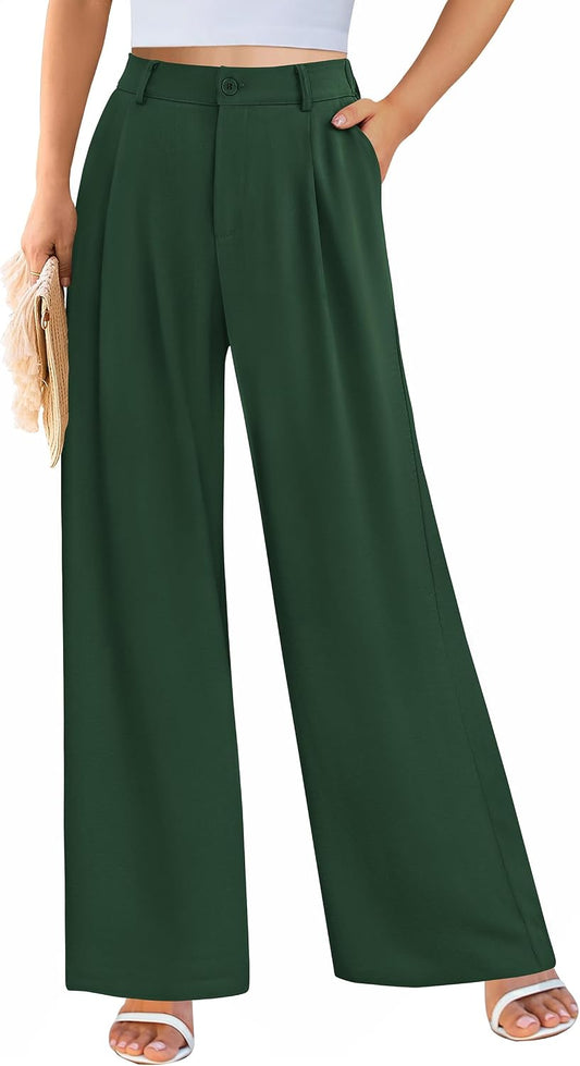 PRETTYGARDEN Women's Flowy Wide Leg Dress Pants