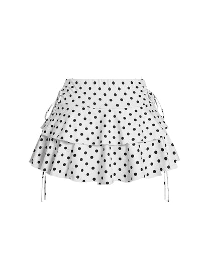 Women's Y2k Mini Ruffle Skirts with Shorts Cute Coquette Skort