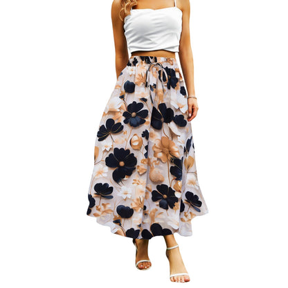 Abaadlw Maxi Skirts for Women with Pockets Long Midi Length