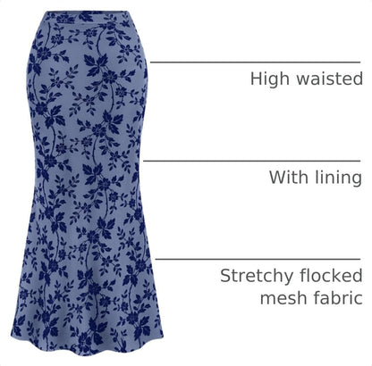 BTFBM Womens Floral Mesh Maxi Skirts