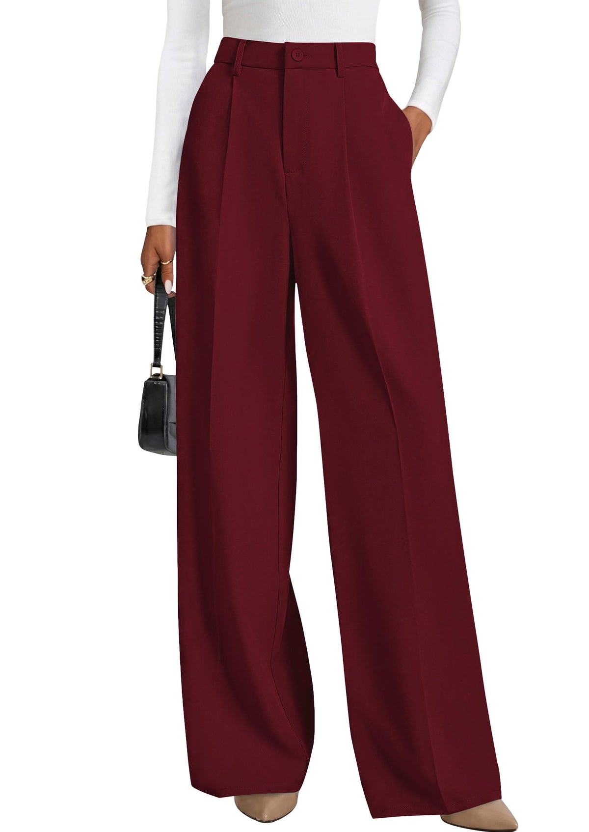 PRETTYGARDEN Women's Flowy Wide Leg Dress Pants