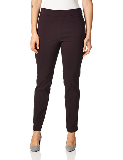 Briggs New York Women’s Pull On Dress Pants 4 Pockets Straight Leg Stretchy Office Casual Work Slacks