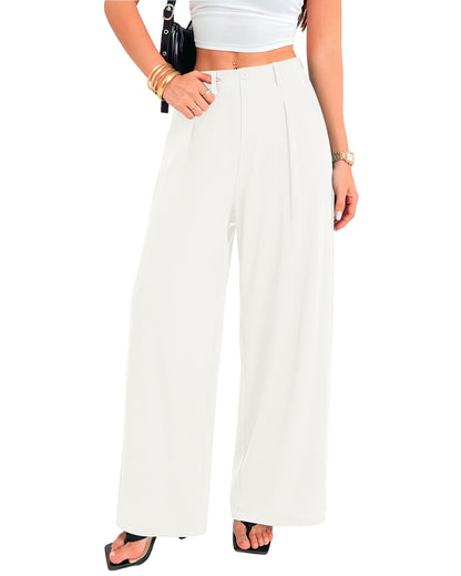 MOLERANI Women's Wide Leg Pants Slacks Work Dress Pants Waffle Trousers